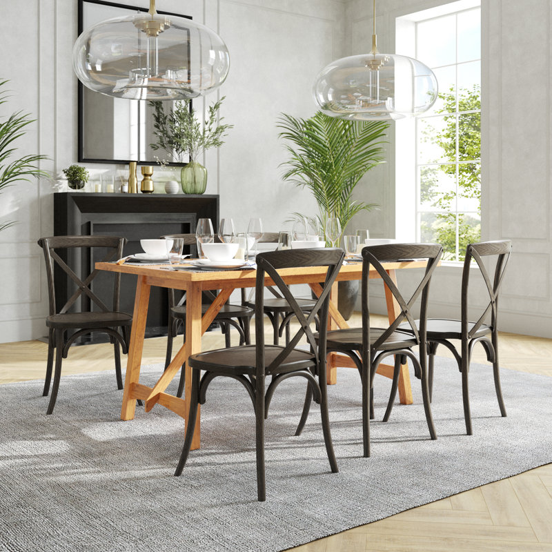 Mistana Norma Solid Wood Dining Chair Colour Mahogany